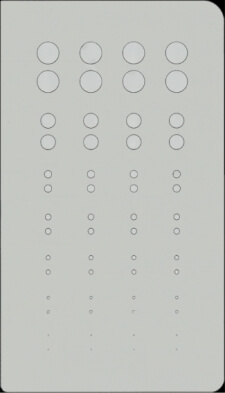  hole outside diameter Φ： 3mm/2mm/1mm/0.8mm/ 0.6mm/0.4mm/0.2mm Materials：PET（0.3mm in thickness）