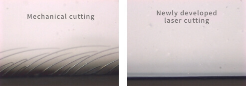 The cut surface of transparent conductive film with cracks suppressed